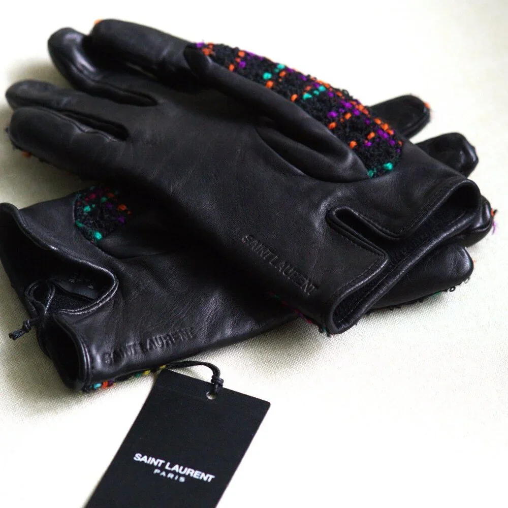 Saint Laurent Gants Carreaux Pixel Gloves - Picture 3 of 8
